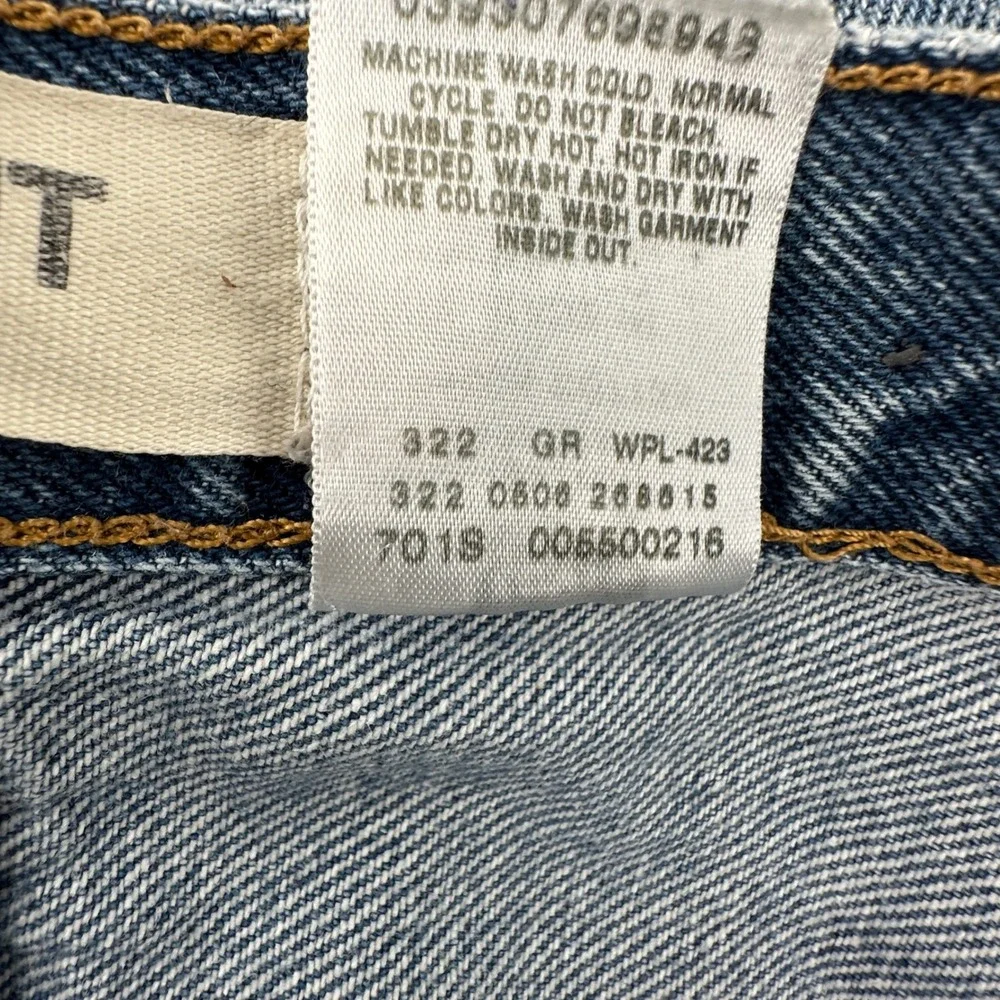 Levi's 550 Jeans Men 40x30 Blue Solid Relaxed Fit Vintage Distressed Thrashed
